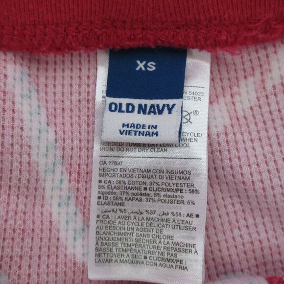 Old Navy Girls X-Small Pink Striped Candy Cane Microfleece Pajama Pants Legging - Picture 3 of 3